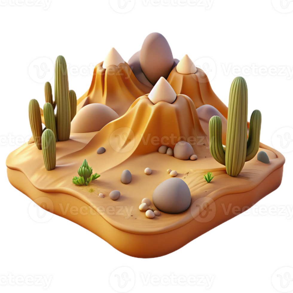 magnificent vintage Parallel Universe Desert Landscape Isolated authentic png