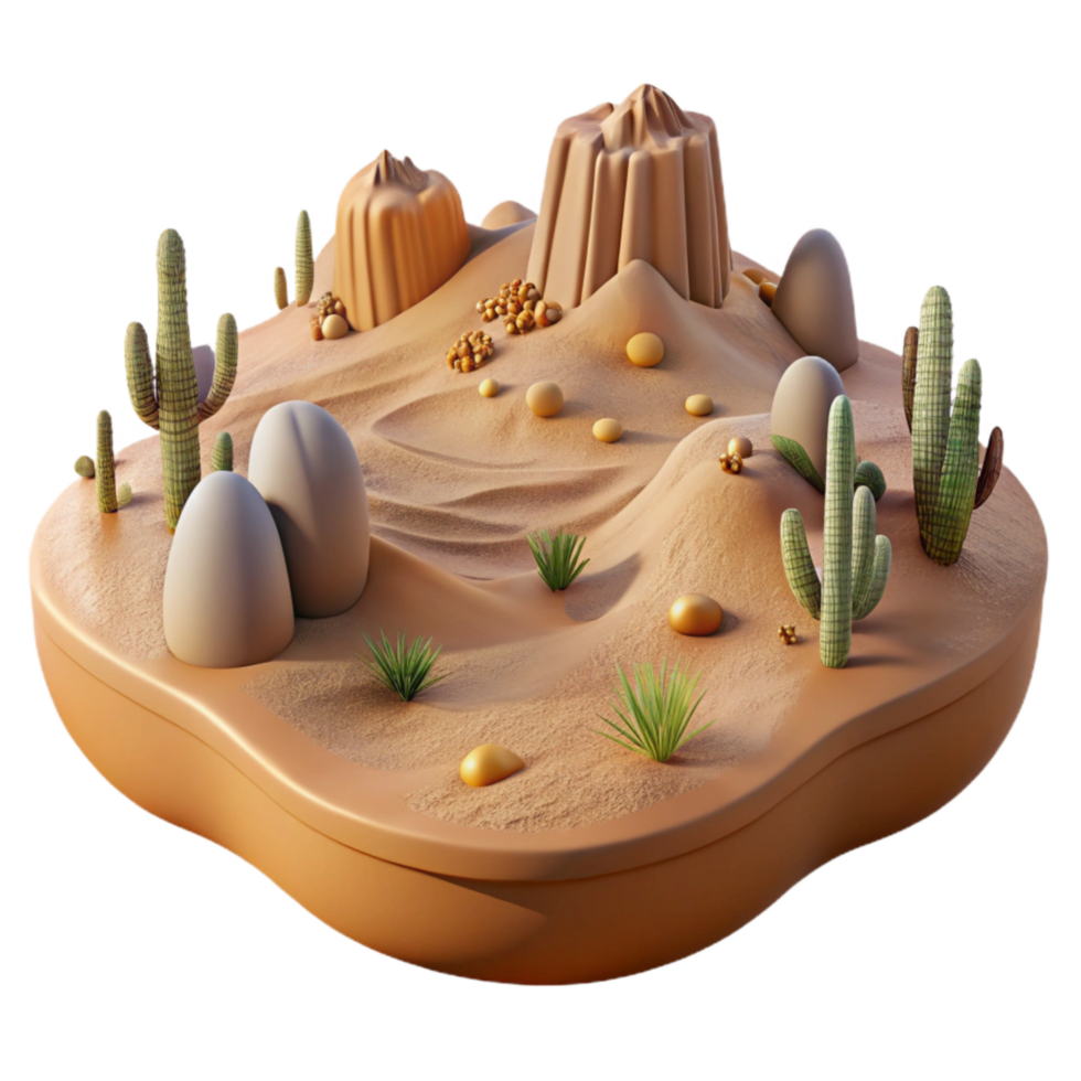 dramatic minimalist Parallel Universe Desert Landscape Isolated authentic png