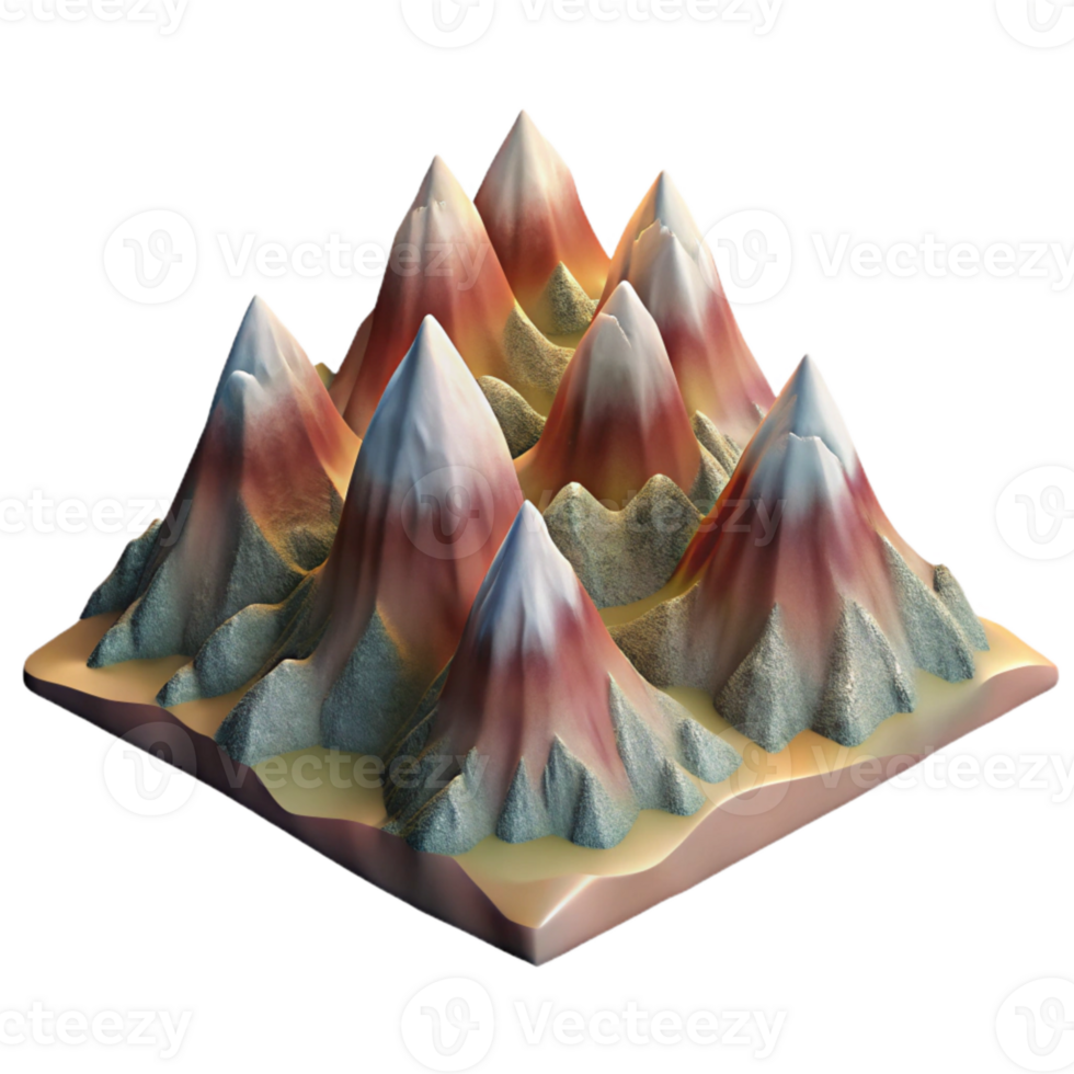 impressive artistic Parallel Universe Mountain Range Isolated high resolution png
