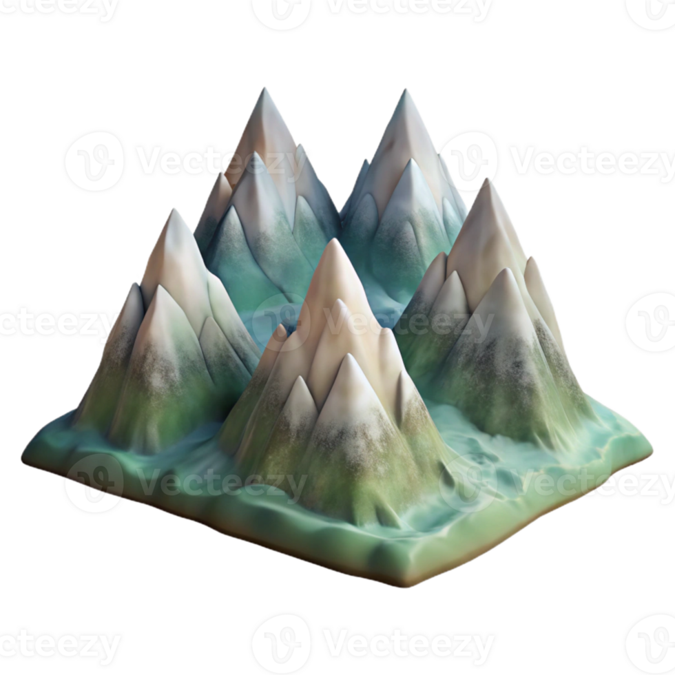 serene artistic Parallel Universe Mountain Range Isolated authentic png