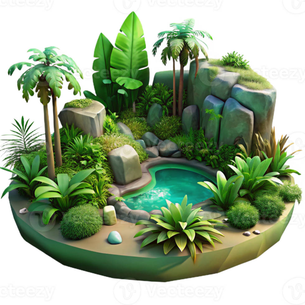 wonderful creative Parallel Universe Jungle Dense Vegetation Transparent detailed png