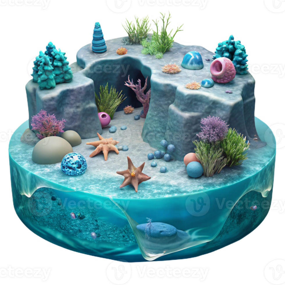 vibrant artistic Parallel Universe Ocean Underwater Scene Transparent high resolution png