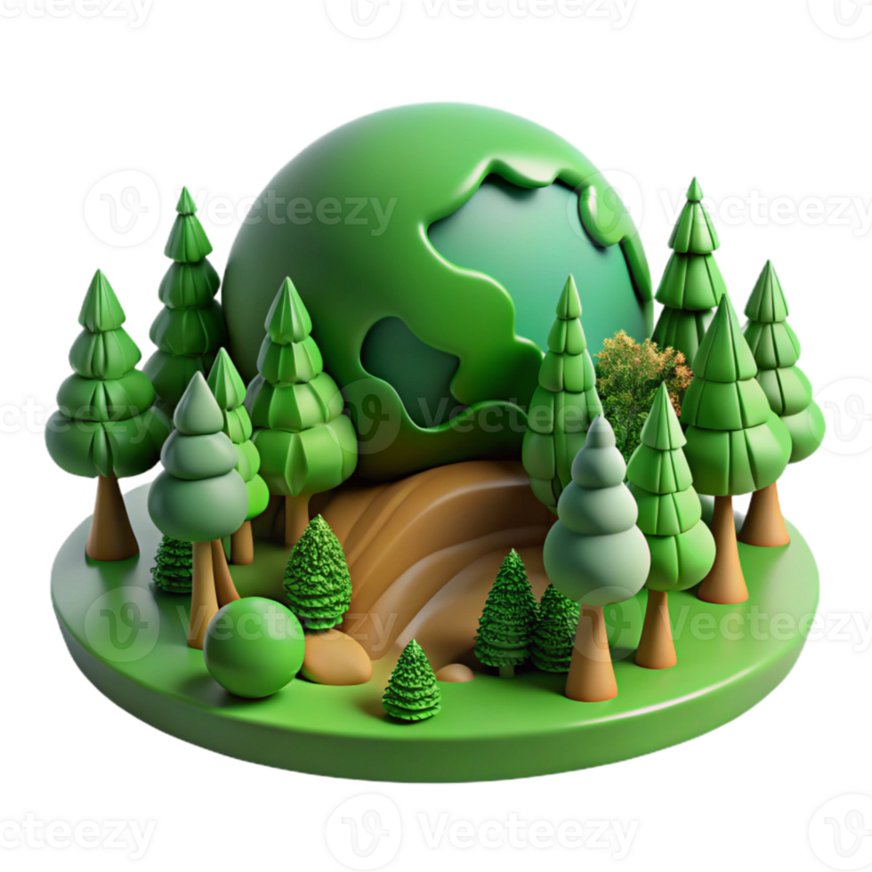 dramatic classic Parallel World Forest Scene Green Cutout detailed png
