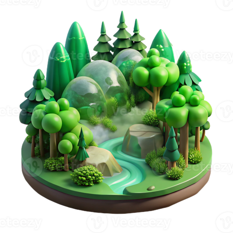 dramatic rustic Parallel World Forest Scene Green Cutout original png
