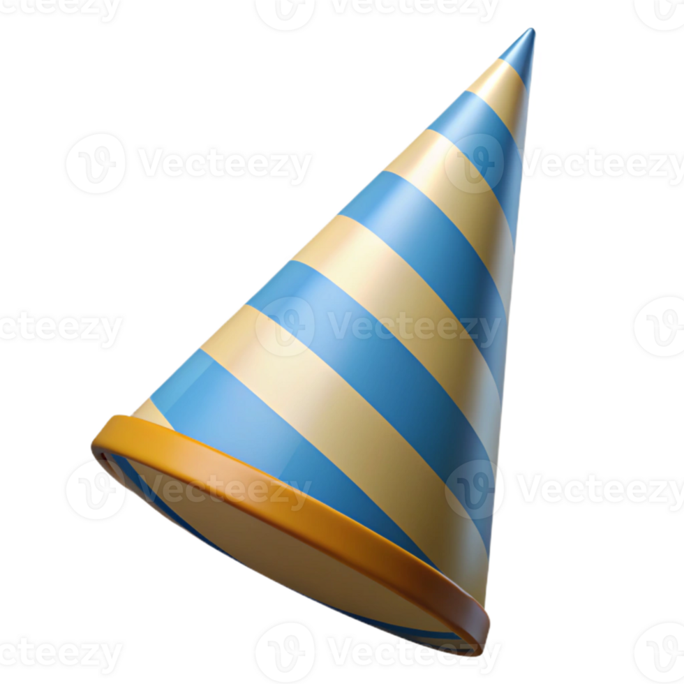 magnificent vintage Party Hat Cone Shaped Striped Transparent Background exclusive png