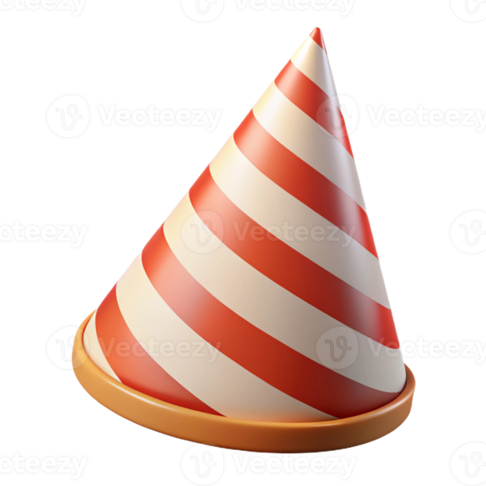 stunning abstract Party Hat Cone Shaped Striped Transparent Background high quality png