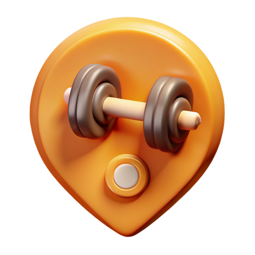 stunning artistic Personalized Fitness Icon Orange Isolated authentic png
