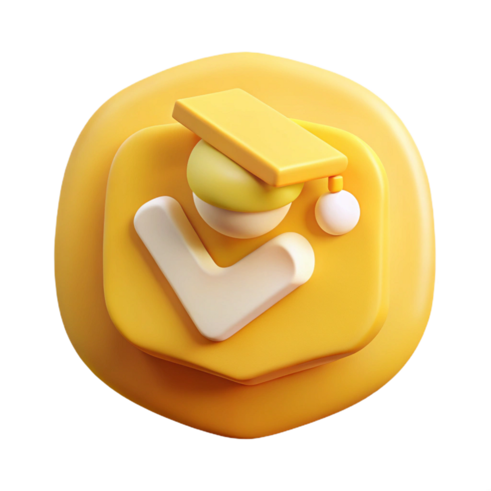 serene vintage Personalized Learning Icon Yellow Isolated png