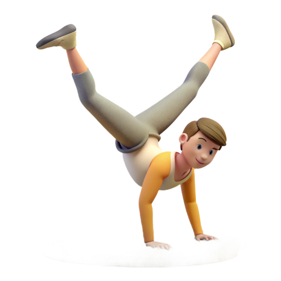 elegant classic Person Doing Cartwheel in Meadow Transparent Background professional png