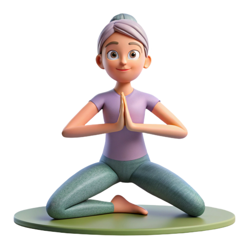 stunning abstract Person Doing Yoga Pose in Studio Transparent Background professional png