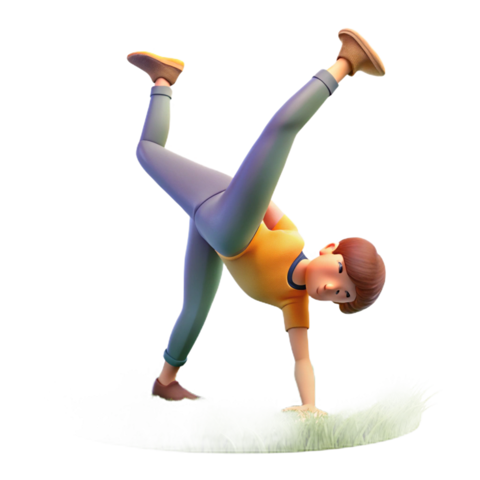wonderful classic Person Doing Cartwheel in Meadow Transparent Background high resolution png