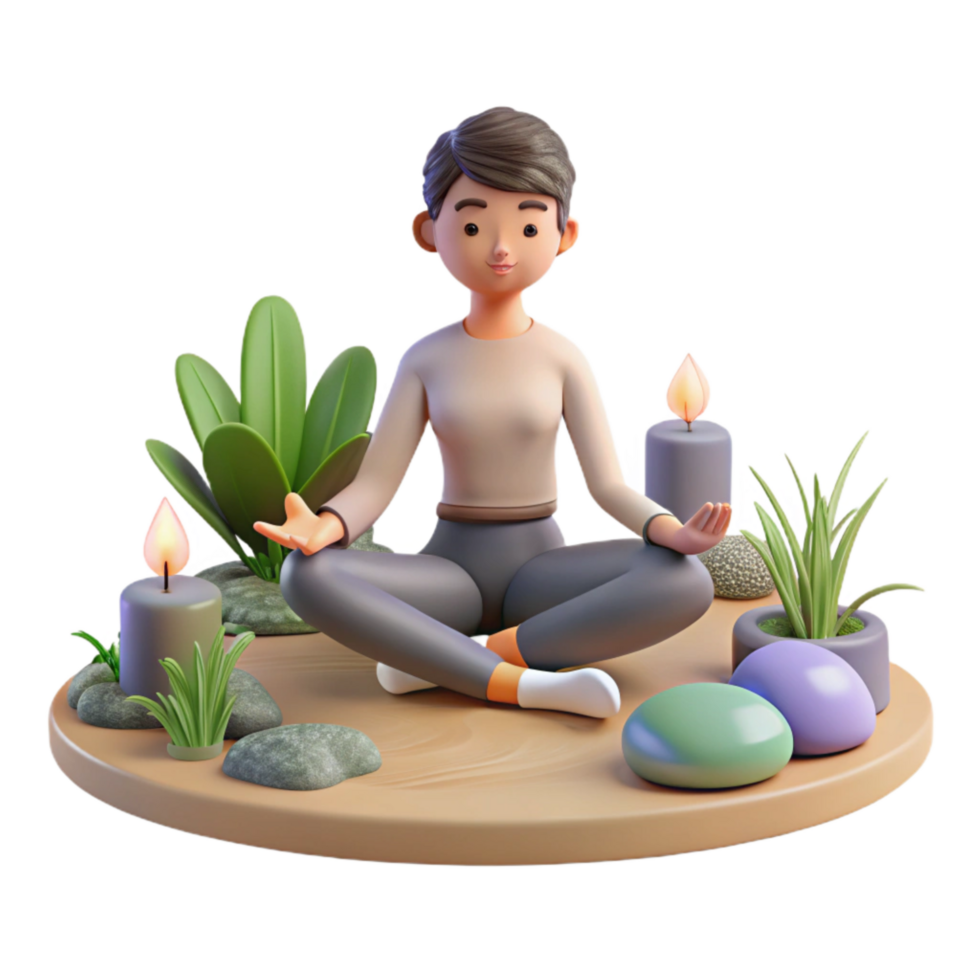 wonderful modern Person Practicing Yoga in Park Isolated Peaceful Pose authentic png