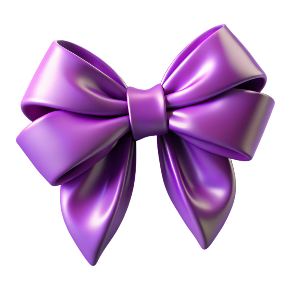 magnificent minimalist Purple Satin Ribbon Bow Isolated Element genuine png