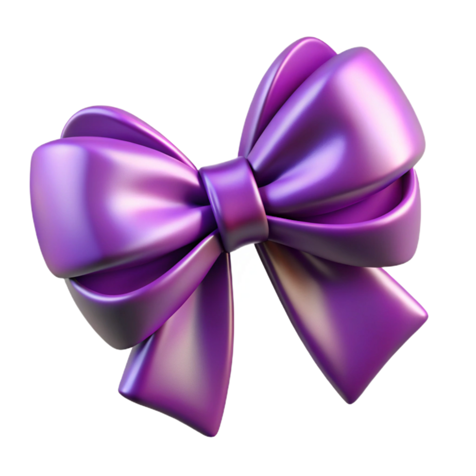 dramatic vintage Purple Satin Ribbon Bow Isolated Element authentic png