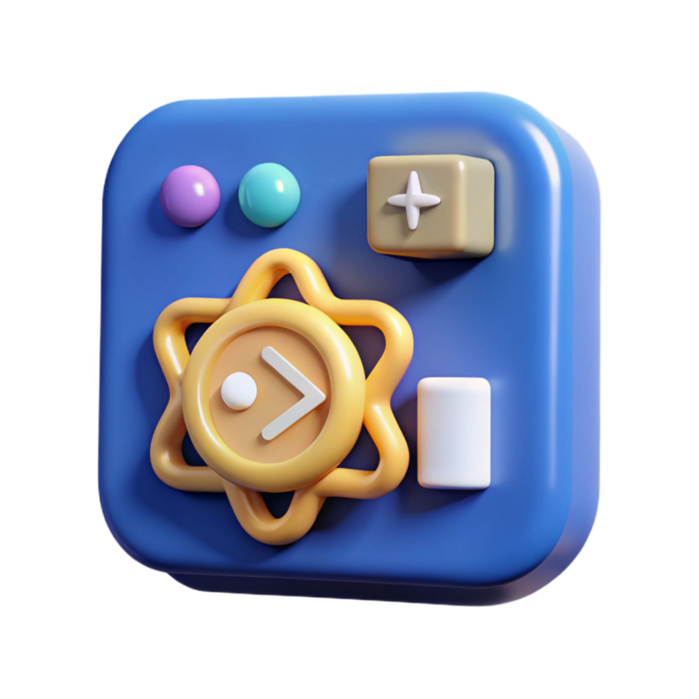 dramatic minimalist Quantum Algorithm Development Icon Cutout with Code Editor professional png