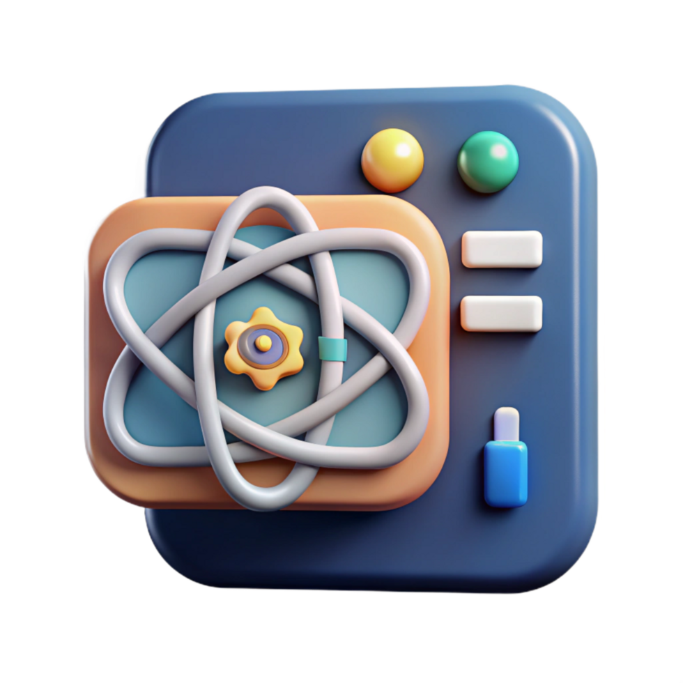 vibrant vintage Quantum Algorithm Development Icon Cutout with Code Editor detailed png