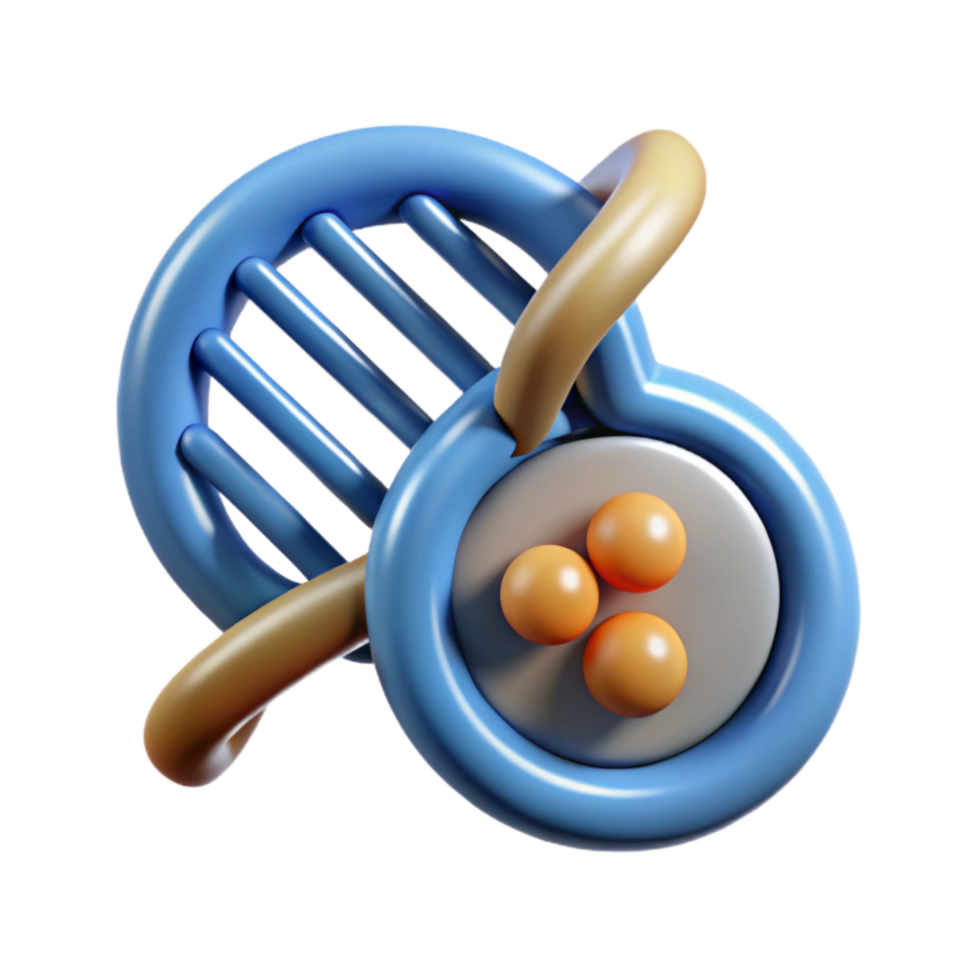wonderful abstract Quantum Biology Research Icon Cutout with Dna Strand png