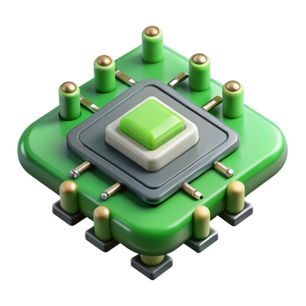 elegant modern Quantum Circuit Board Green Components Cutout high resolution png