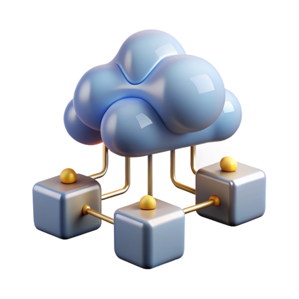 extraordinary creative Quantum Cloud Computing Architecture Diagram Isolated premium png