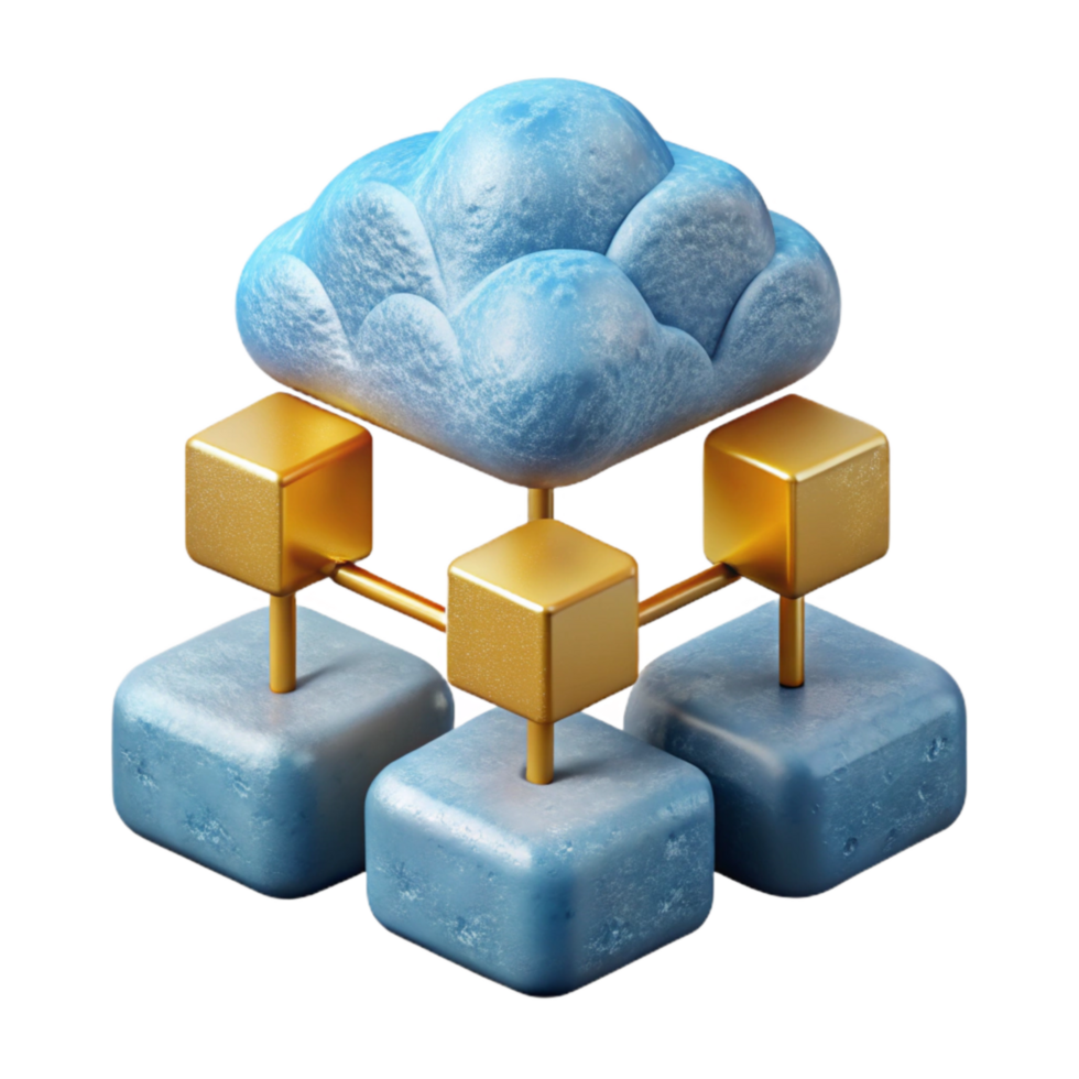 dramatic vintage Quantum Cloud Computing Architecture Diagram Isolated original png