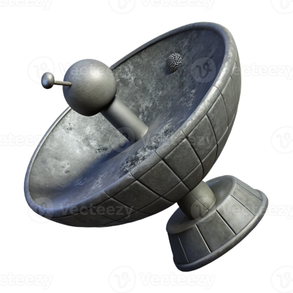 elegant traditional Quantum Communication Satellite Icon Gray Dish Cutout Element professional png