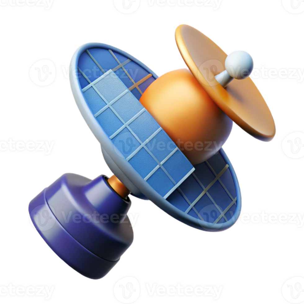 vibrant classic Quantum Communications Satellite Icon with Antenna genuine png