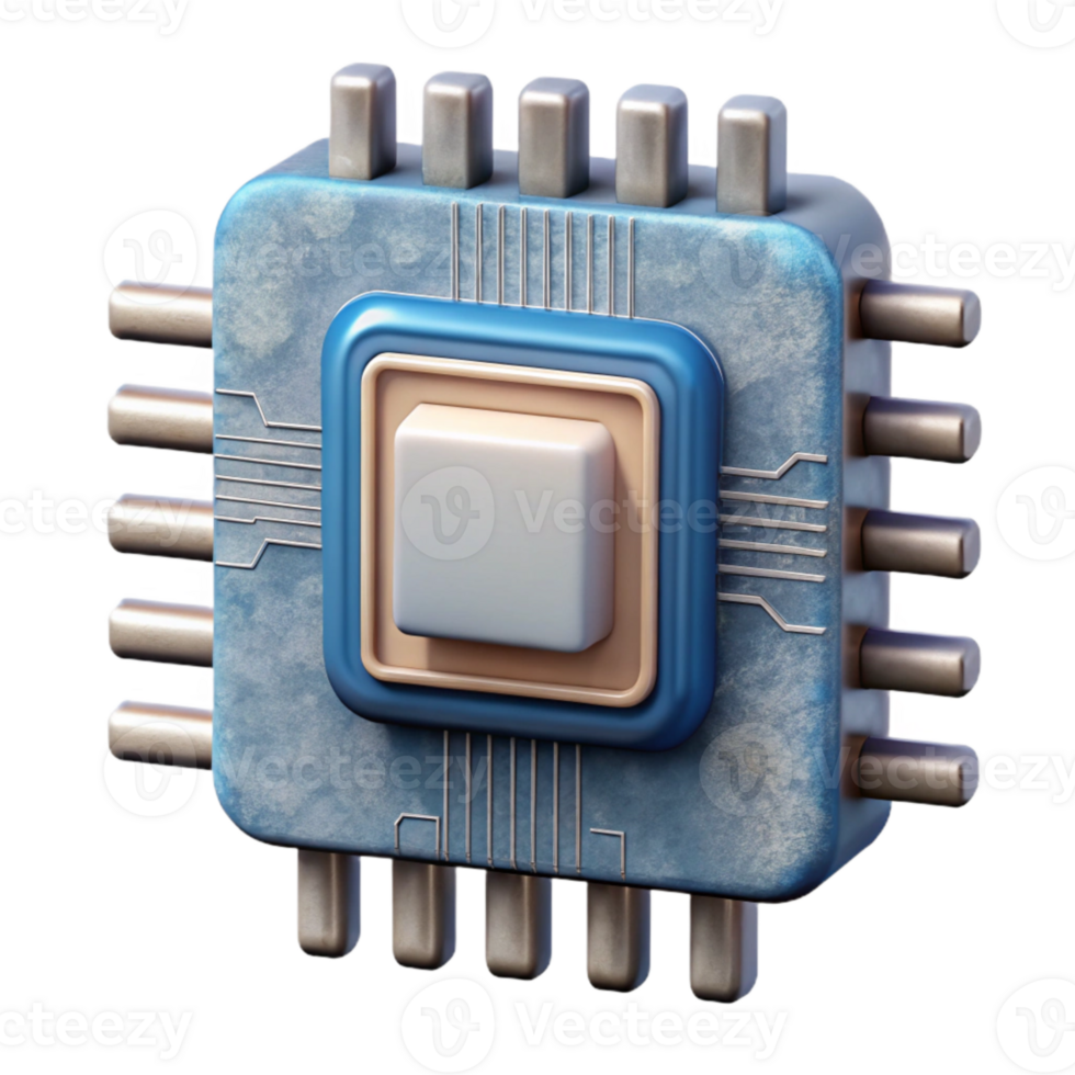 impressive traditional Quantum Computer Chip Design Cutout with Intricate Details detailed png