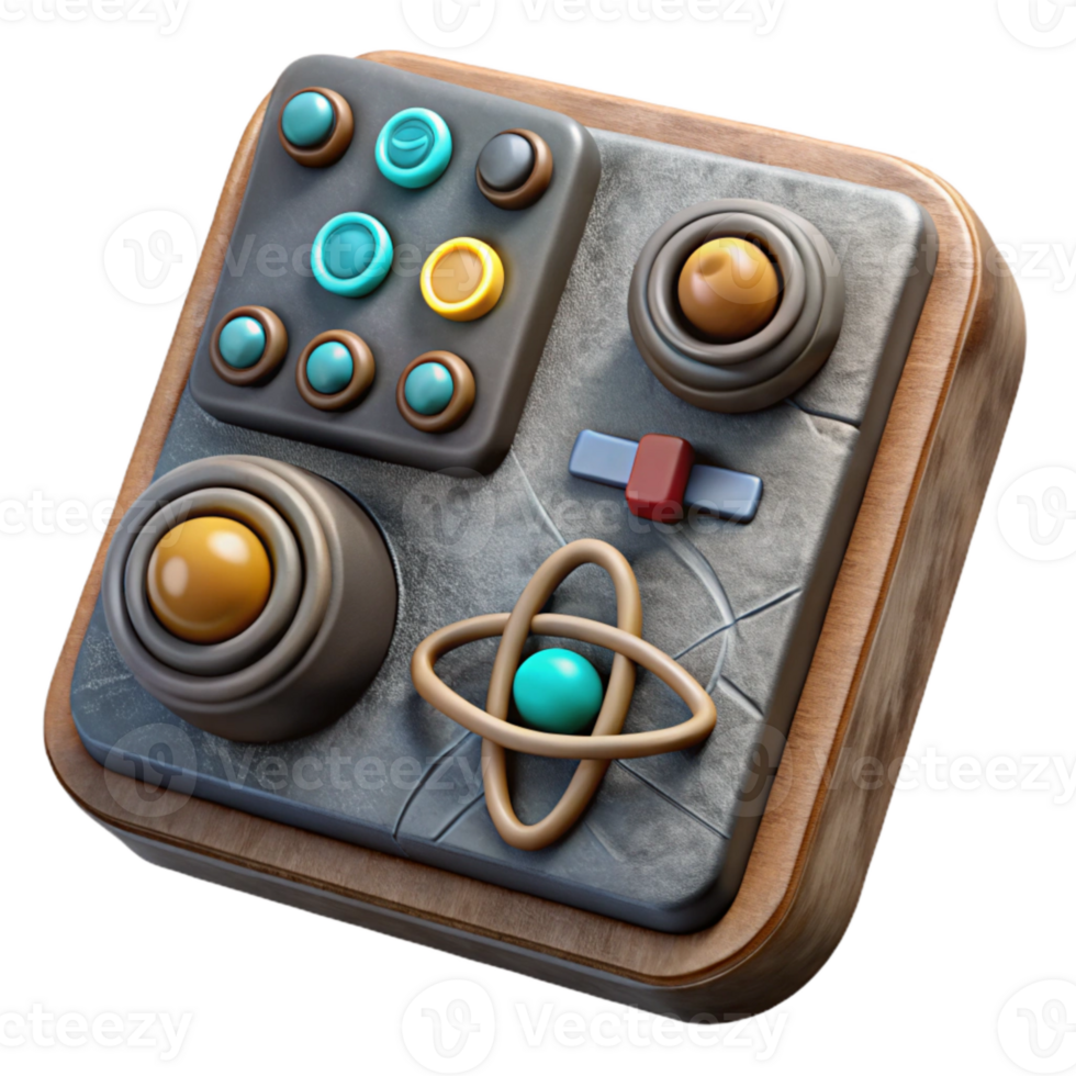 stunning vintage Quantum Computer Control Panel Cutout with Buttons and Dials authentic png