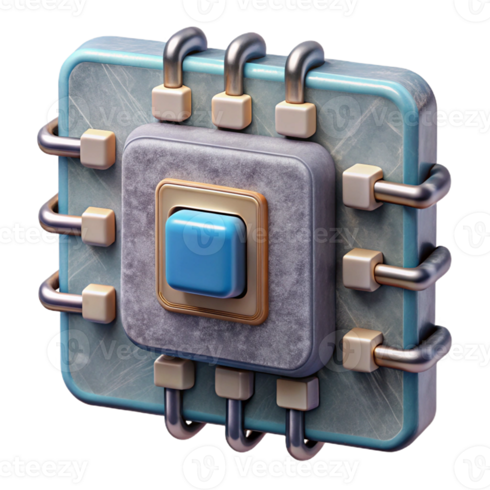 stunning rustic Quantum Computer Hardware Components Cutout with Detailed Labels premium png