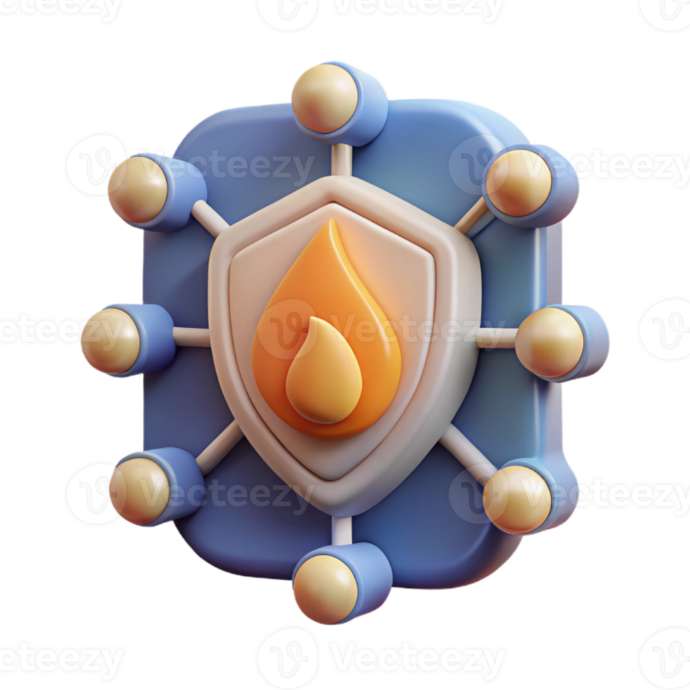 dramatic rustic Quantum Computer Network Security Cutout with Firewall Icon exclusive png