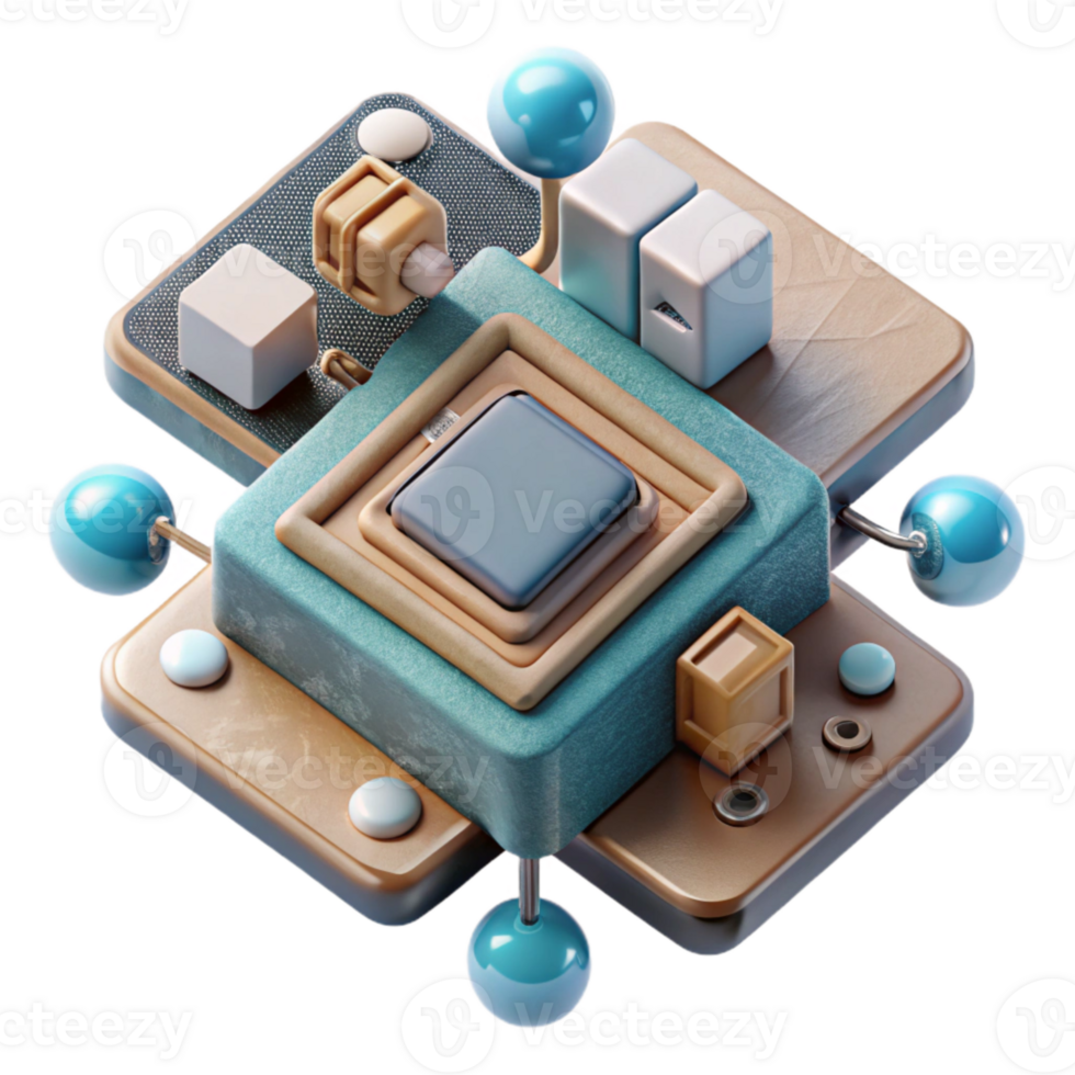 wonderful modern Quantum Computer Hardware Components Cutout with Detailed Labels genuine png