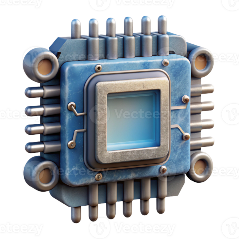 impressive creative Quantum Computer Processor Intricate Design Cutout premium png