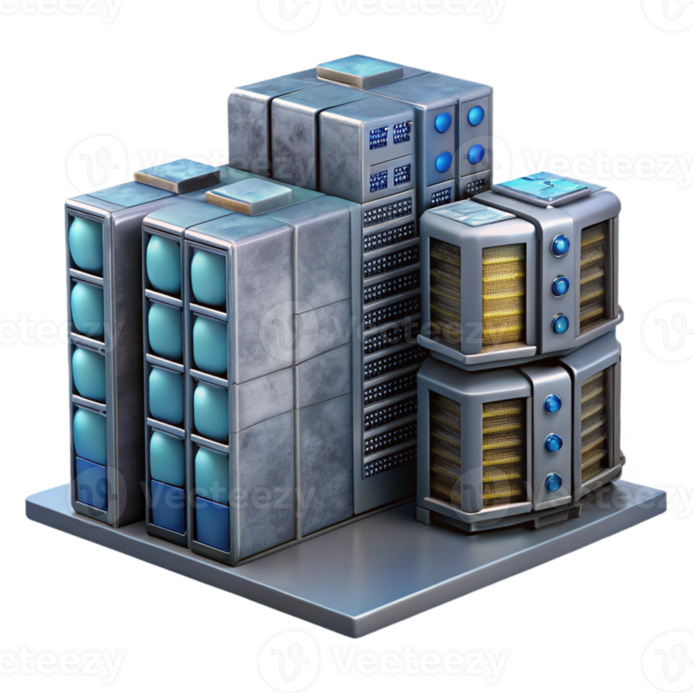 elegant rustic Quantum Computer Server Room Cutout with Racks and Servers genuine png