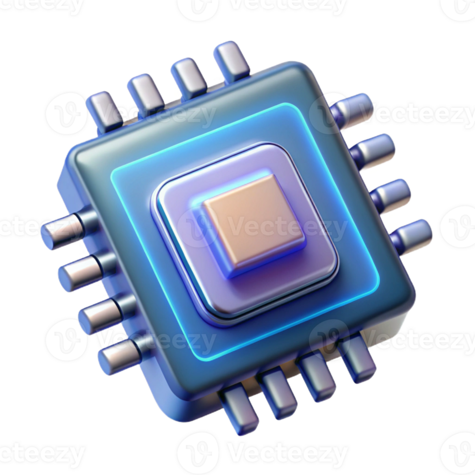 magnificent classic Quantum Computing Chip with Circuitry Design Transparent Background genuine png