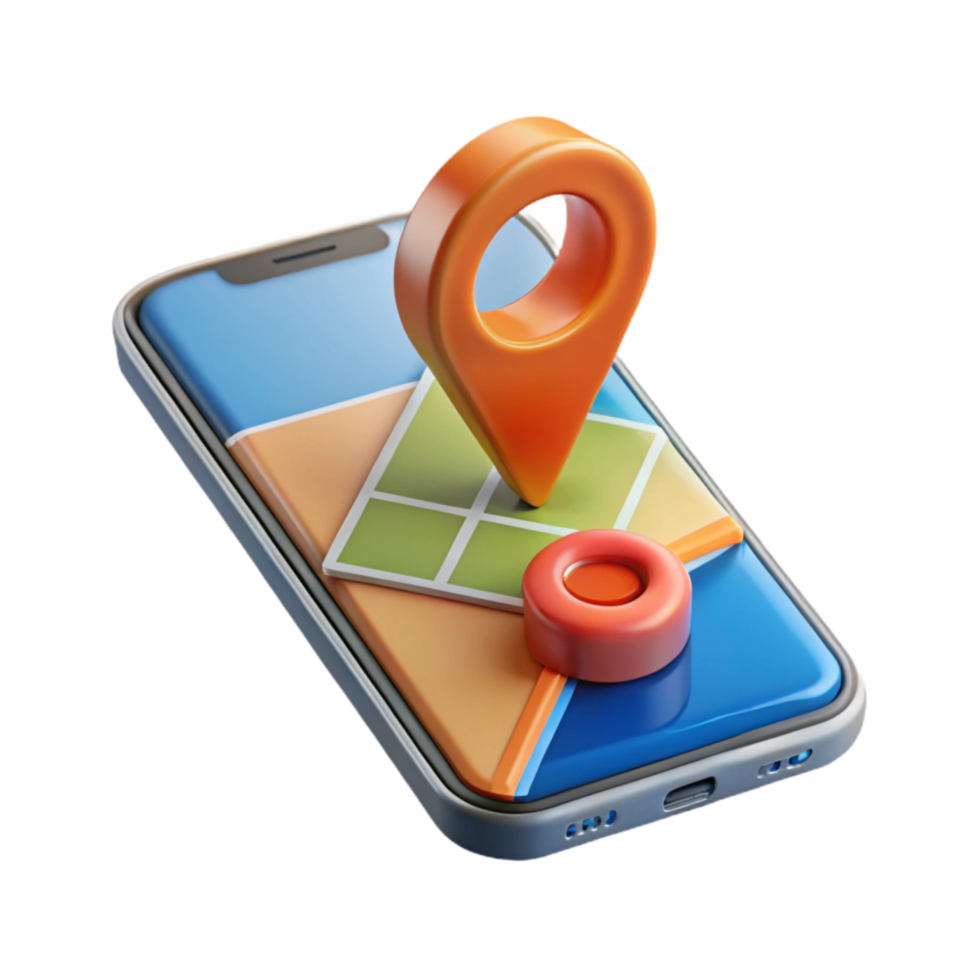 beautiful artistic Realistic 3d Smartphone Displaying Ar Navigation App Transparent Background original png