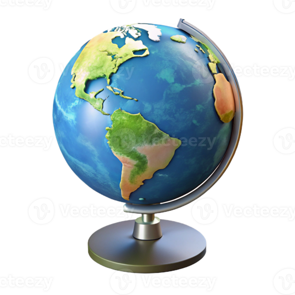 magnificent classic Realistic Earth Globe Rotating Isolated Side View exclusive png