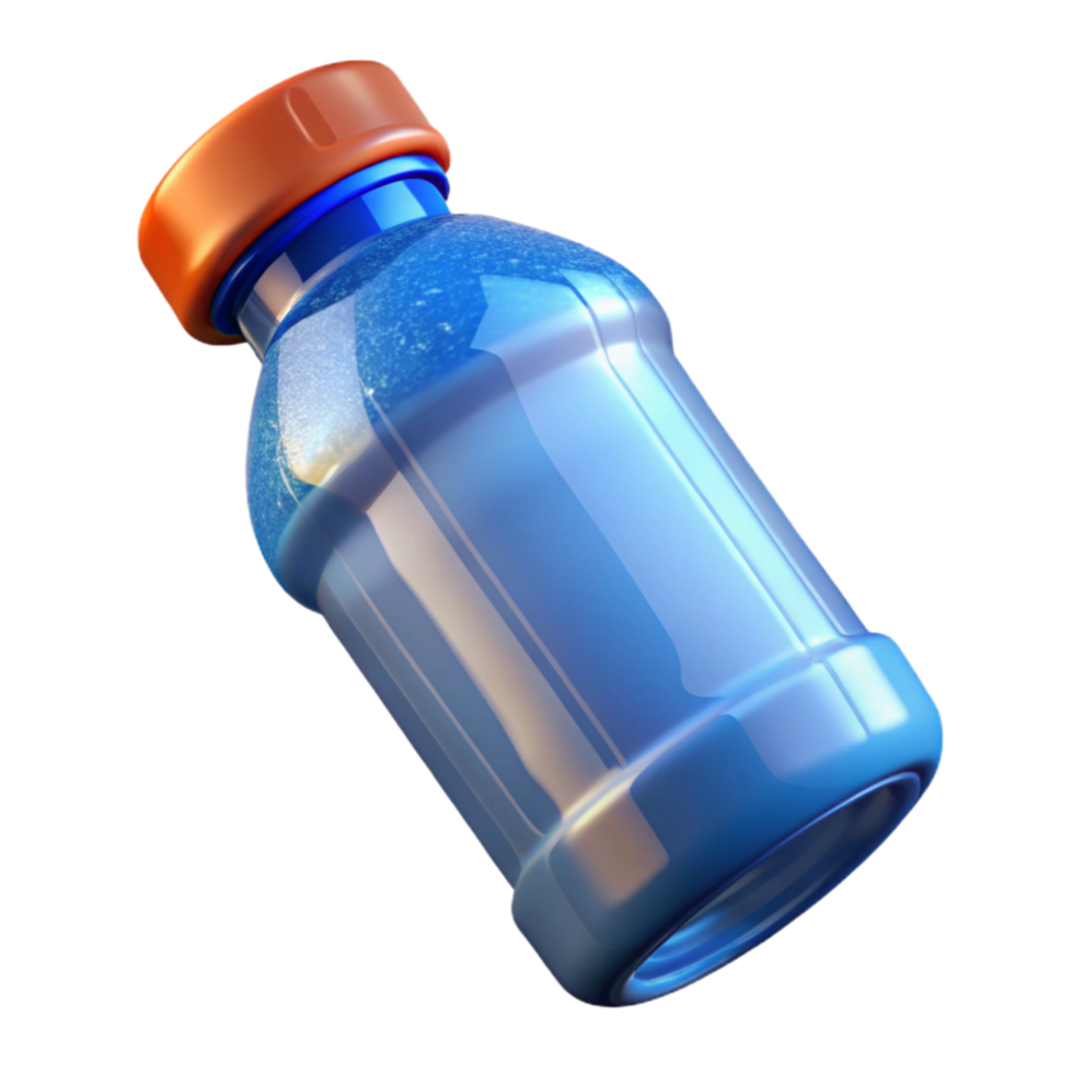 impressive rustic Recyclable Plastic Bottle with Blue Cap Transparent Background high quality png