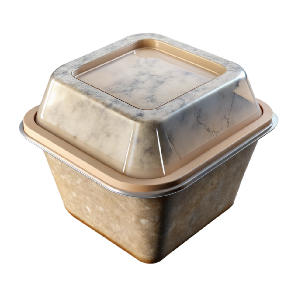 serene minimalist Recyclable Takeout Container with Clear Lid Transparent Background detailed png