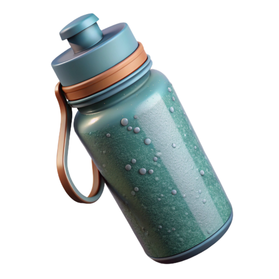 extraordinary rustic Recyclable Water Bottle with Sport Cap Isolated exclusive png
