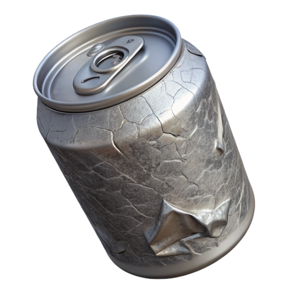 elegant modern Recycled Aluminum Can Crushed Texture Cutout authentic png