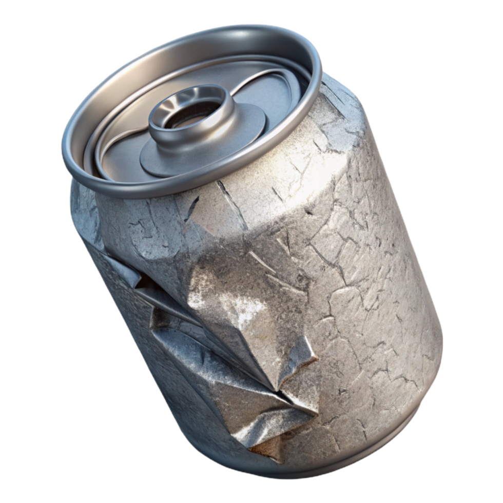 elegant vintage Recycled Aluminum Can Crushed Texture Cutout detailed png