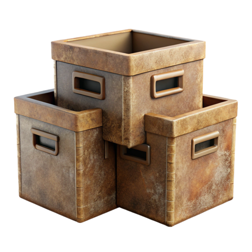 dramatic rustic Recycled Cardboard Box Storage Organizer Transparent professional png