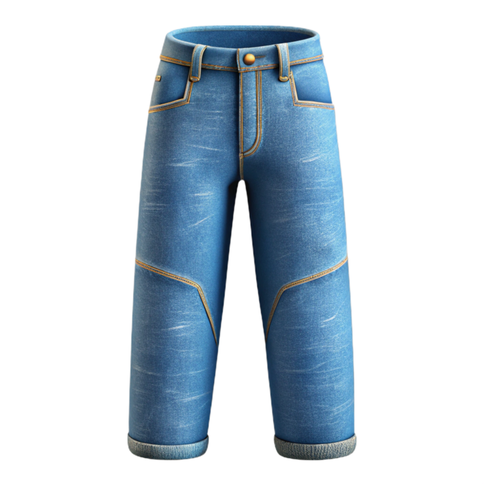 impressive rustic Recycled Denim Jeans Front View Isolated png