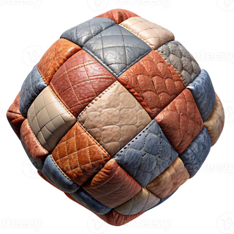 impressive rustic Recycled Fabric Patchwork Quilt Square Isolated original png