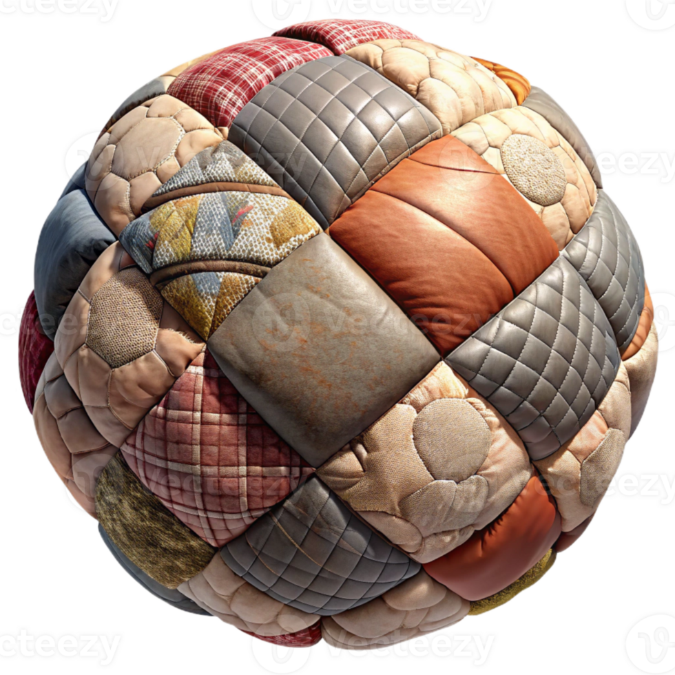 magnificent classic Recycled Fabric Scrap Quilt Patchwork Design Isolated high quality png