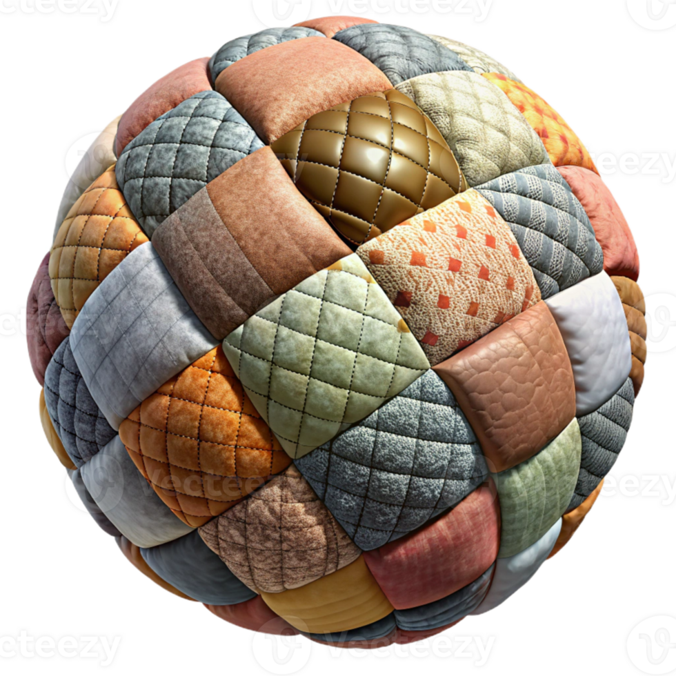 vibrant abstract Recycled Fabric Scrap Quilt Patchwork Design Isolated professional png