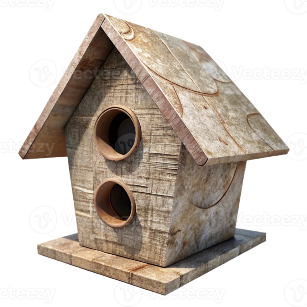 elegant rustic Recycled Newspaper Birdhouse Transparent Background professional png