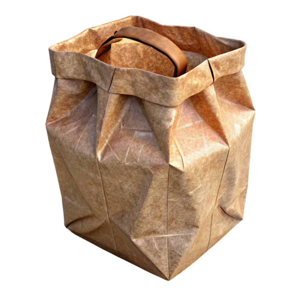 dramatic minimalist Recycled Paper Bag Texture Transparent Background genuine png