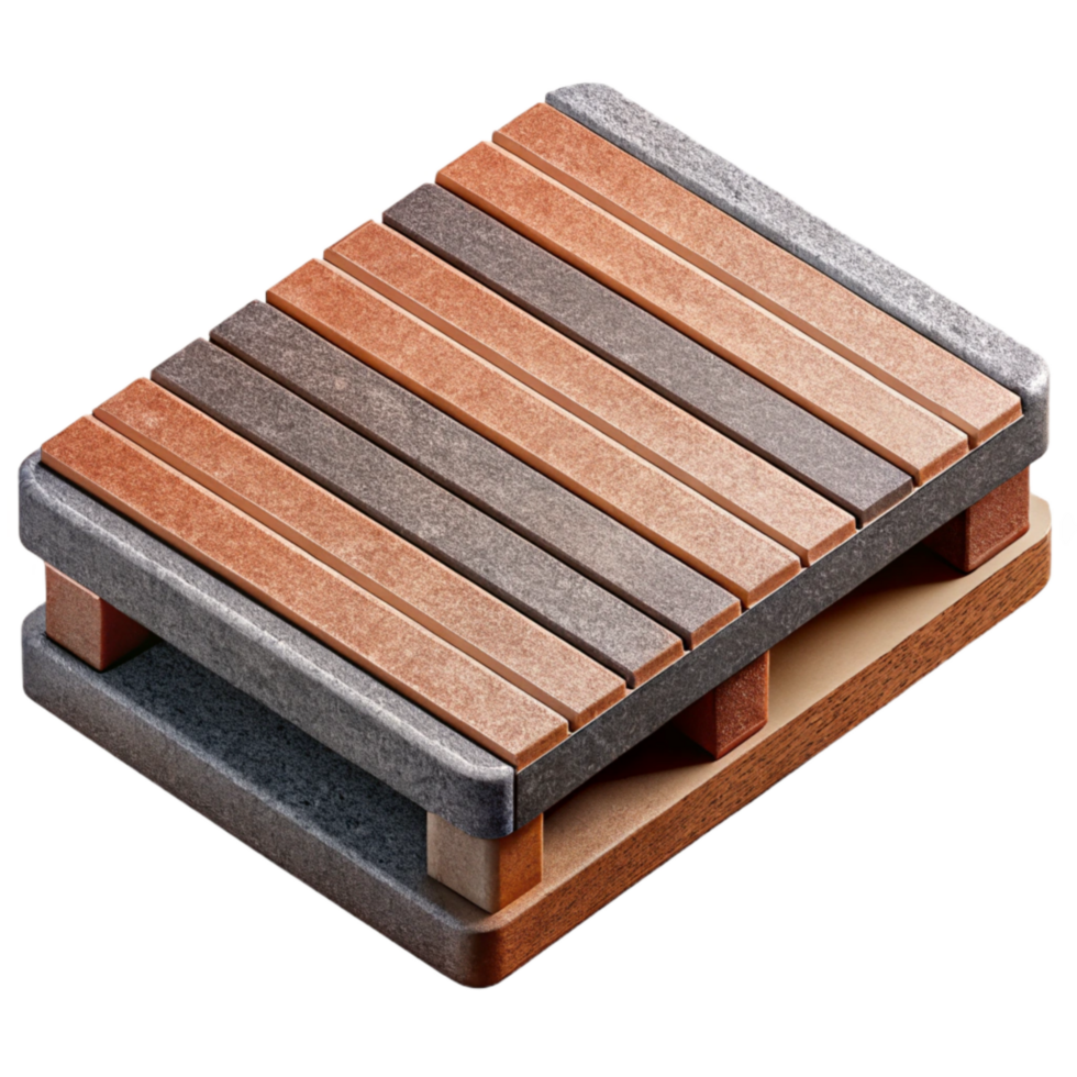 vibrant minimalist Recycled Plastic Decking Textured Surface Cutout Element high resolution png