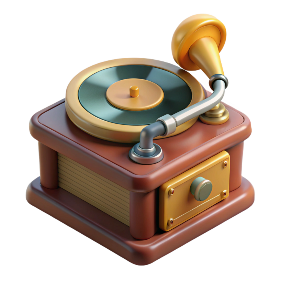 impressive modern Retro Record Player Arm Cutout with Stylus authentic png